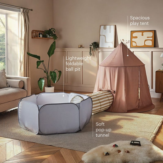 CuddleCo Pop-up Play 3 Piece Set - Tent, Tunnel & Ball Pit