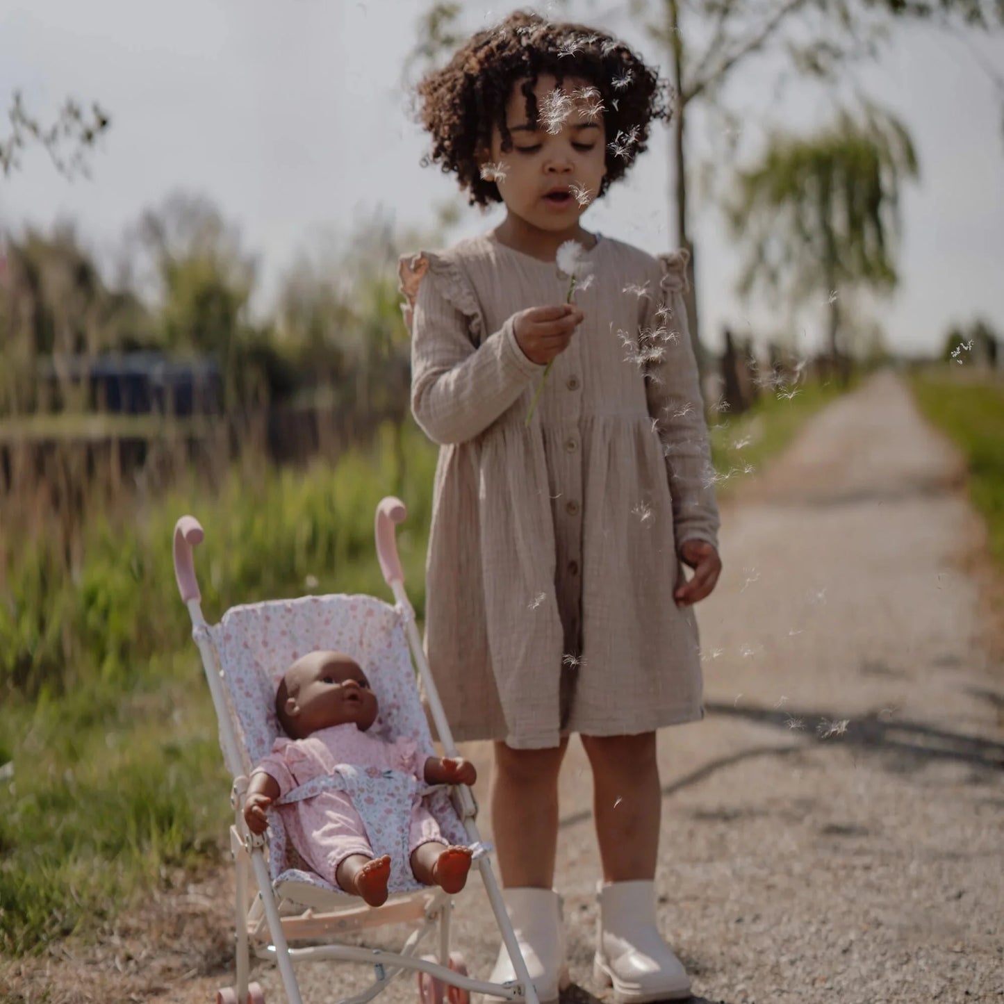 Little Dutch Metal Doll Stroller - White