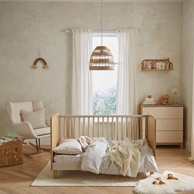 CuddleCo Remi 2 Piece Nursery Furniture Set Oak & Cashmere