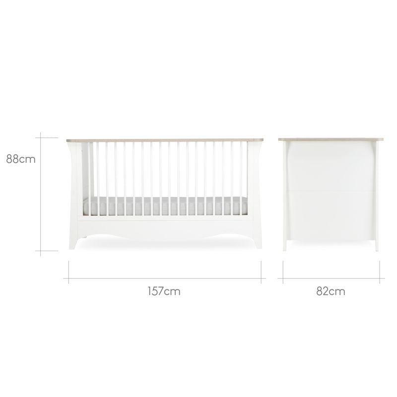 CuddleCo Clara Cot Bed - White & Ash