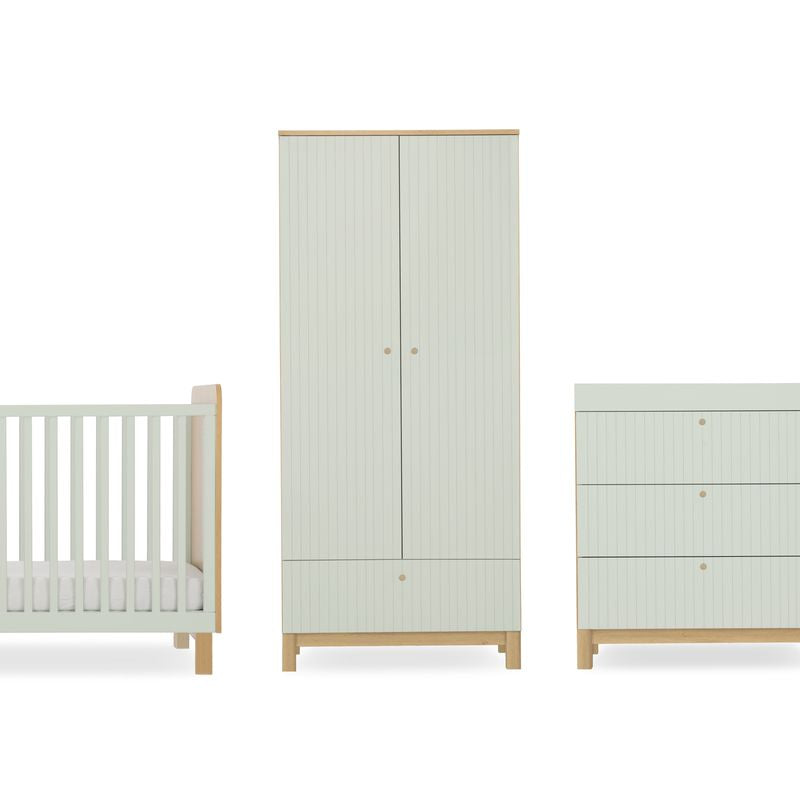 Cuddle Co Remi 3 Piece Nursery Furniture Set Oak & Green