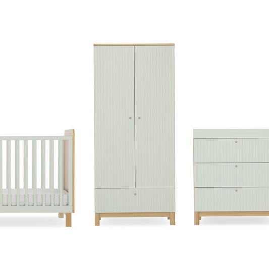 Cuddle Co Remi 3 Piece Nursery Furniture Set Oak & Green