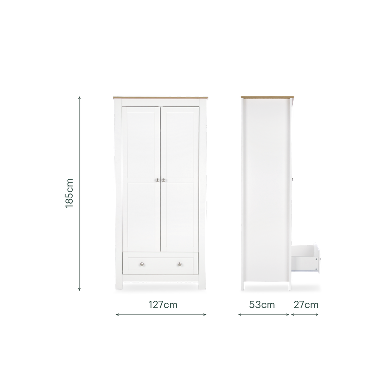 CuddleCo Burford Wardrobe - White & Oak