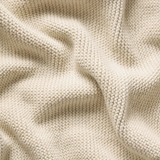 The Little Green Sheep Organic Knitted Cellular Baby Blanket - Linen