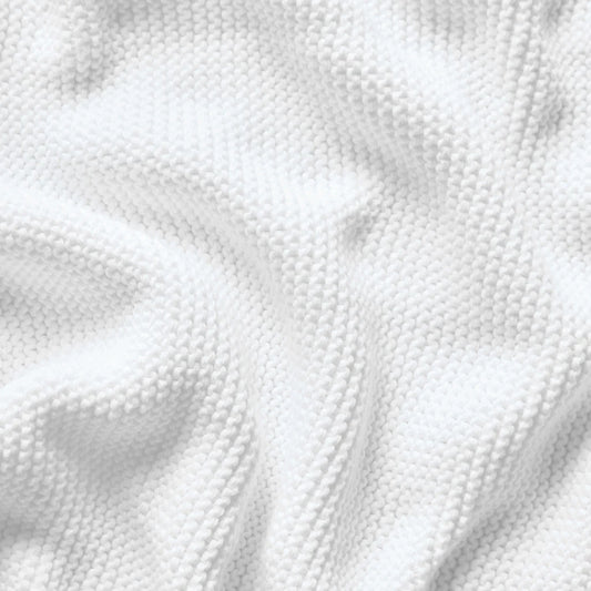 The Little Green Sheep Organic Knitted Cellular Baby Blanket - White