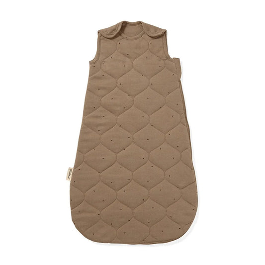 The Little Green Sheep Organic Quilted Baby Sleeping Bag in Ebony with Cocoa - Tog 2.5