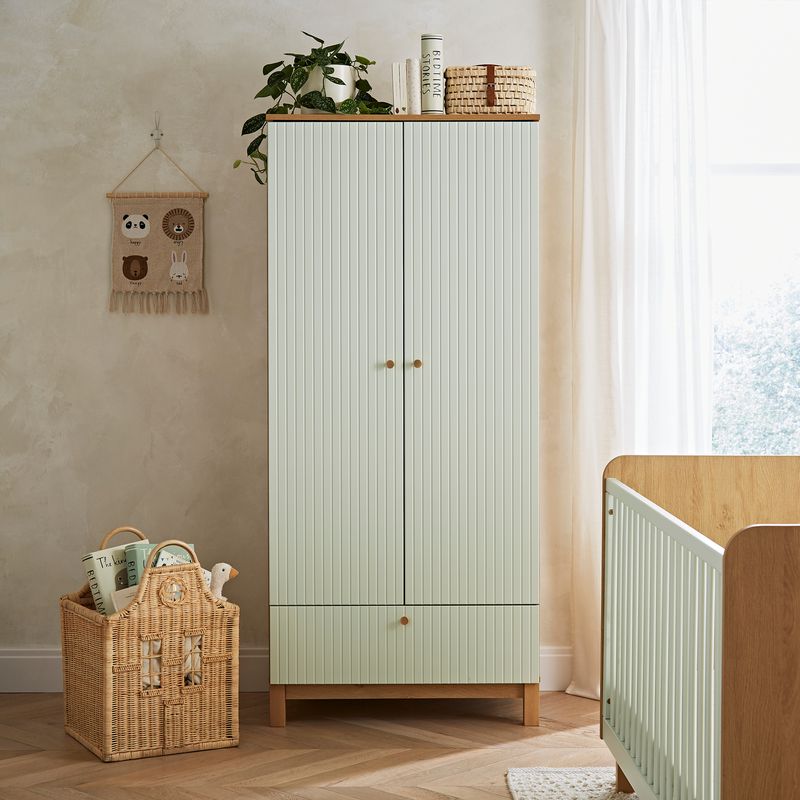 Cuddle Co Remi 3 Piece Nursery Furniture Set Oak & Green