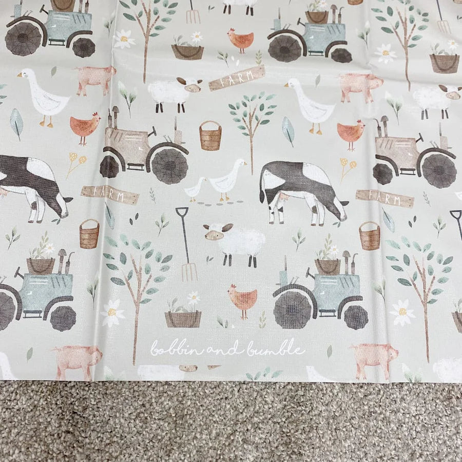 Bobbin and Bumble Wipeable Splash Mat - Ginger's Farm Animals