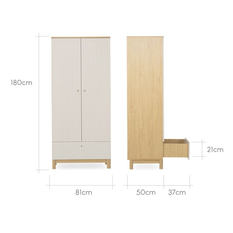 Cuddle Co Remi 3 Piece Nursery Furniture Set Oak & Cashmere