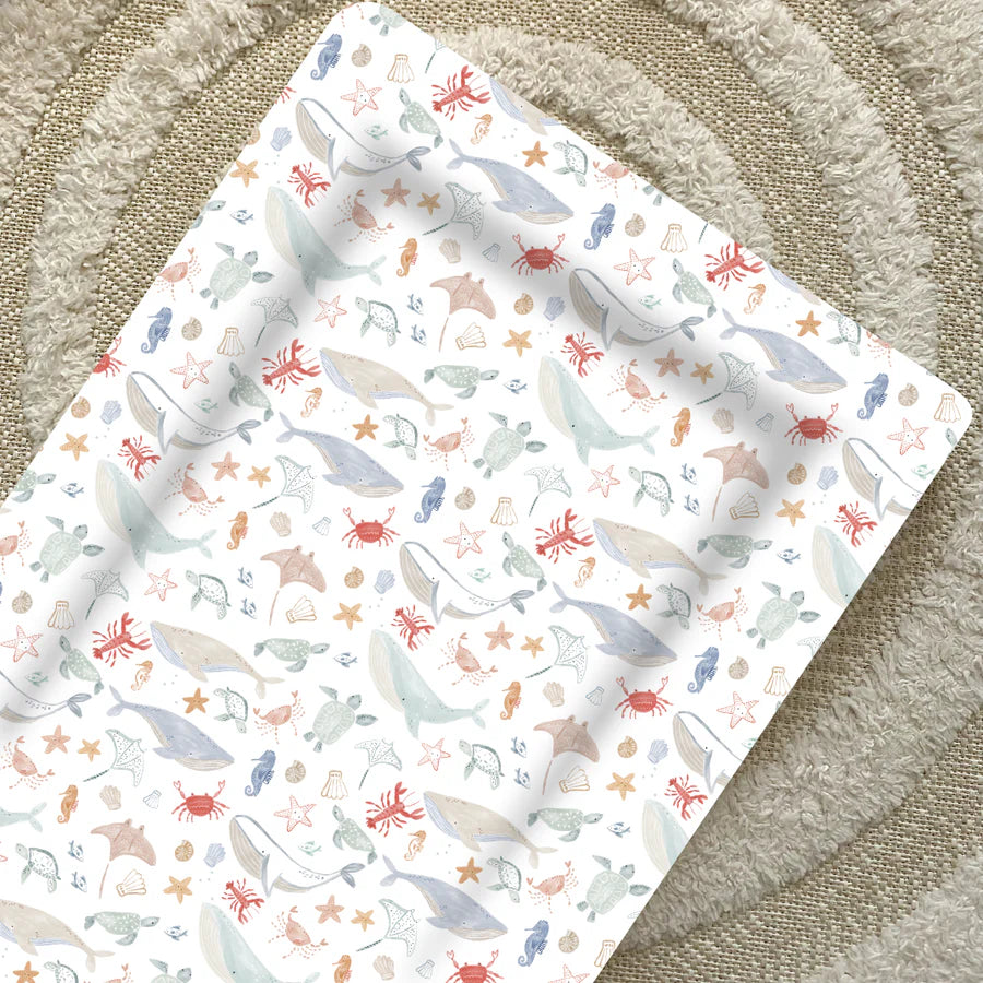 Bobbin and Bumble Baby Changing Mat - Deep Blue Sea