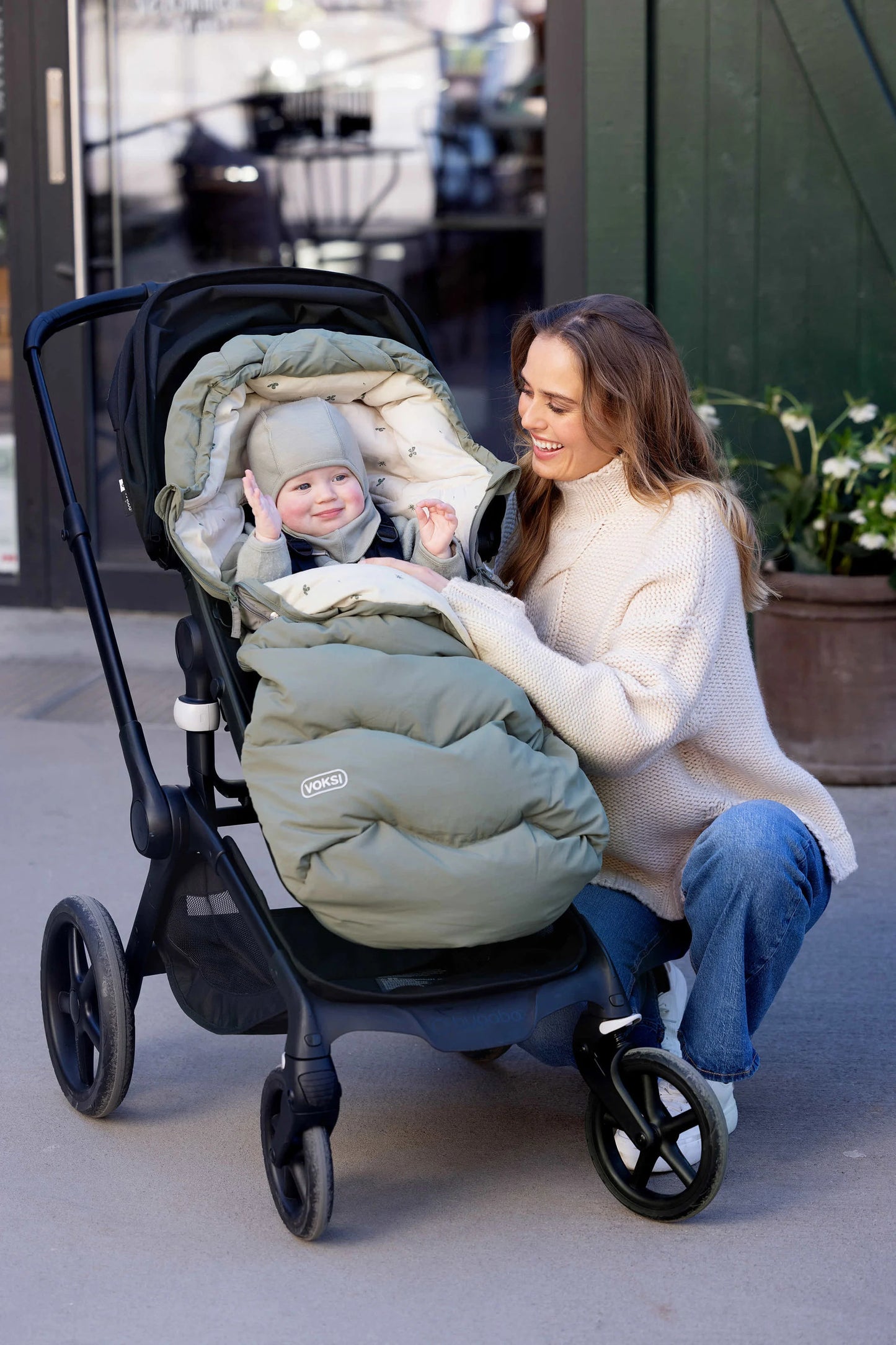Voksi Explorer Warm Footmuff - Meadow Green