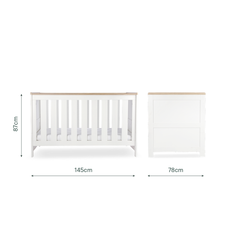 CuddleCo Burford 3 Piece Nursery Furniture Set - White & Oak