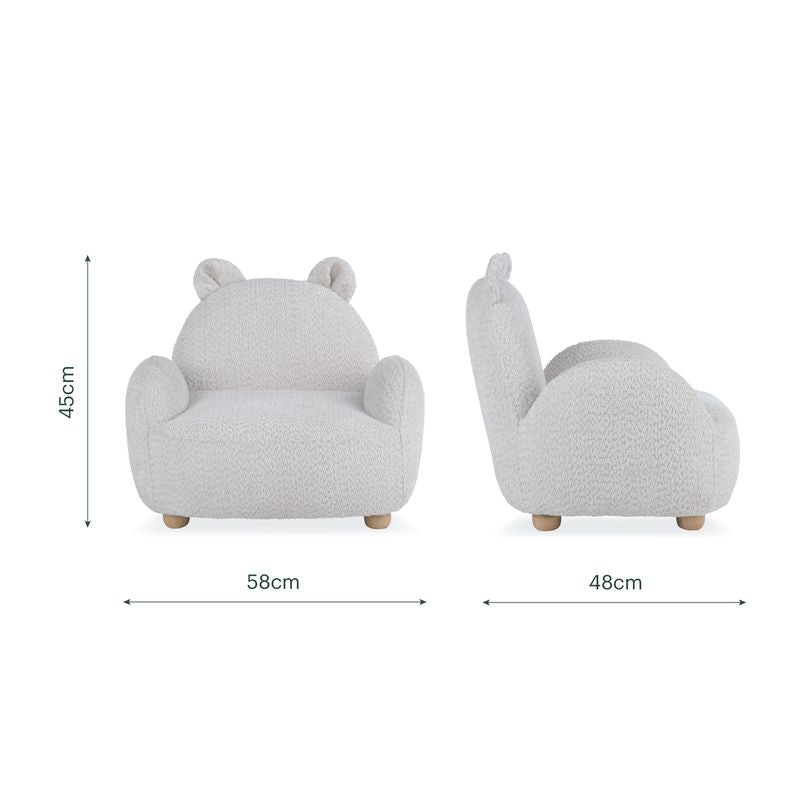 CuddleCo Etta Bear Kids Chair - Boucle Mushroom