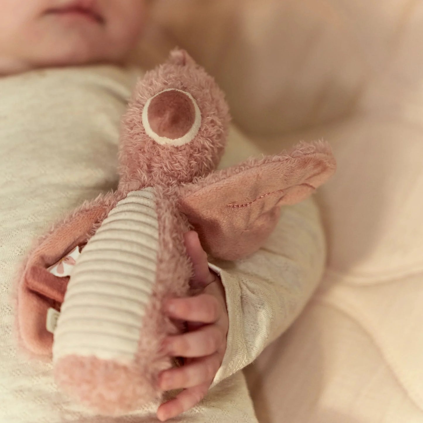Little Dutch Soft Squeeze Rattle - Safari Friends Flamingo