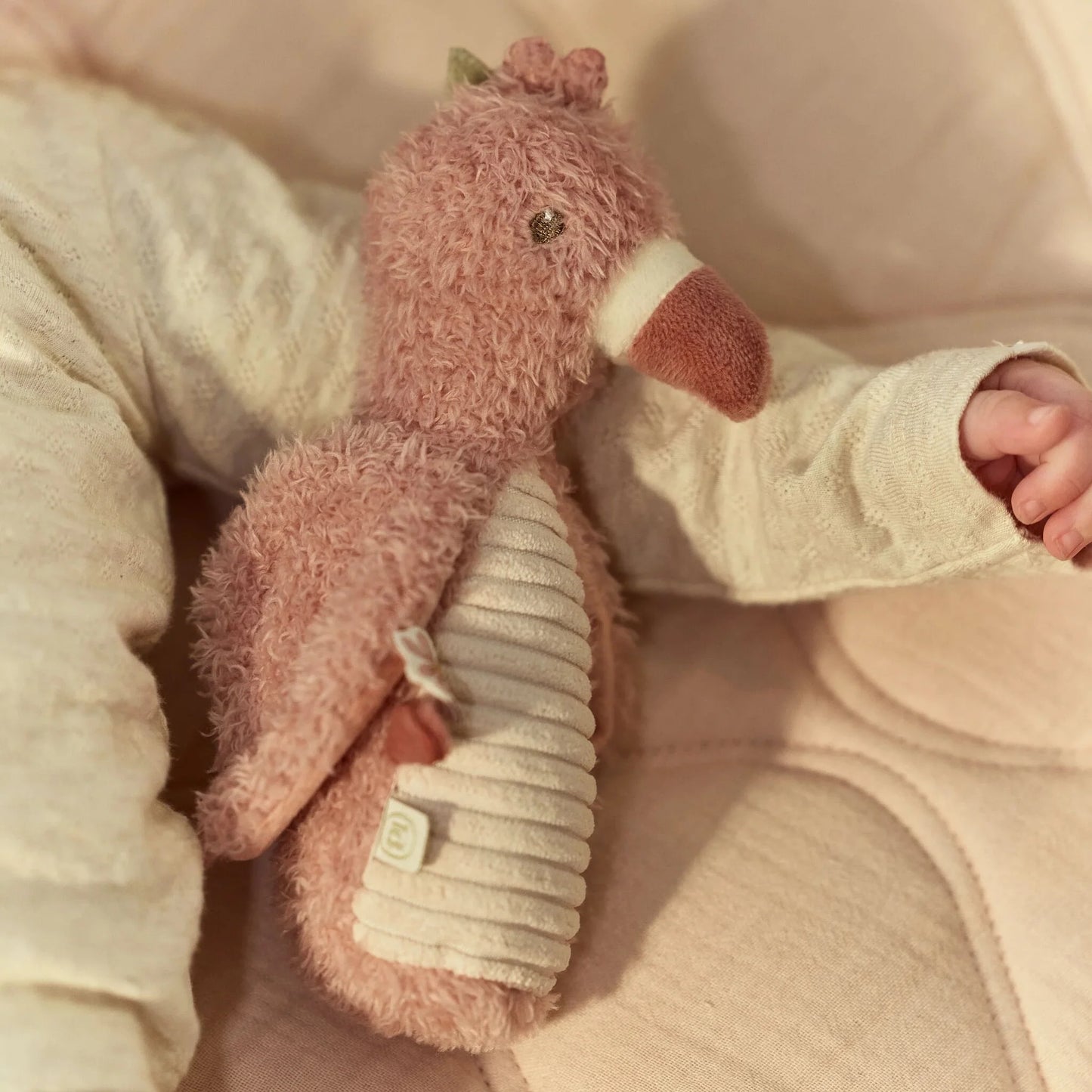Little Dutch Soft Squeeze Rattle - Safari Friends Flamingo