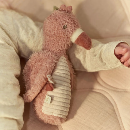 Little Dutch Soft Squeeze Rattle - Safari Friends Flamingo