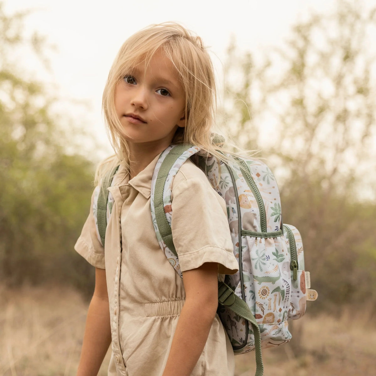 Little Dutch Large Backpack - Safari Friends 35cm
