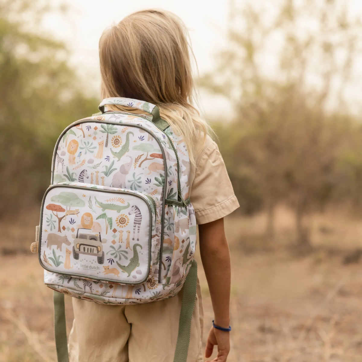 Little Dutch Large Backpack - Safari Friends 35cm
