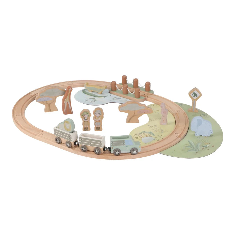 Little Dutch Wooden Train Set - Safari Friends