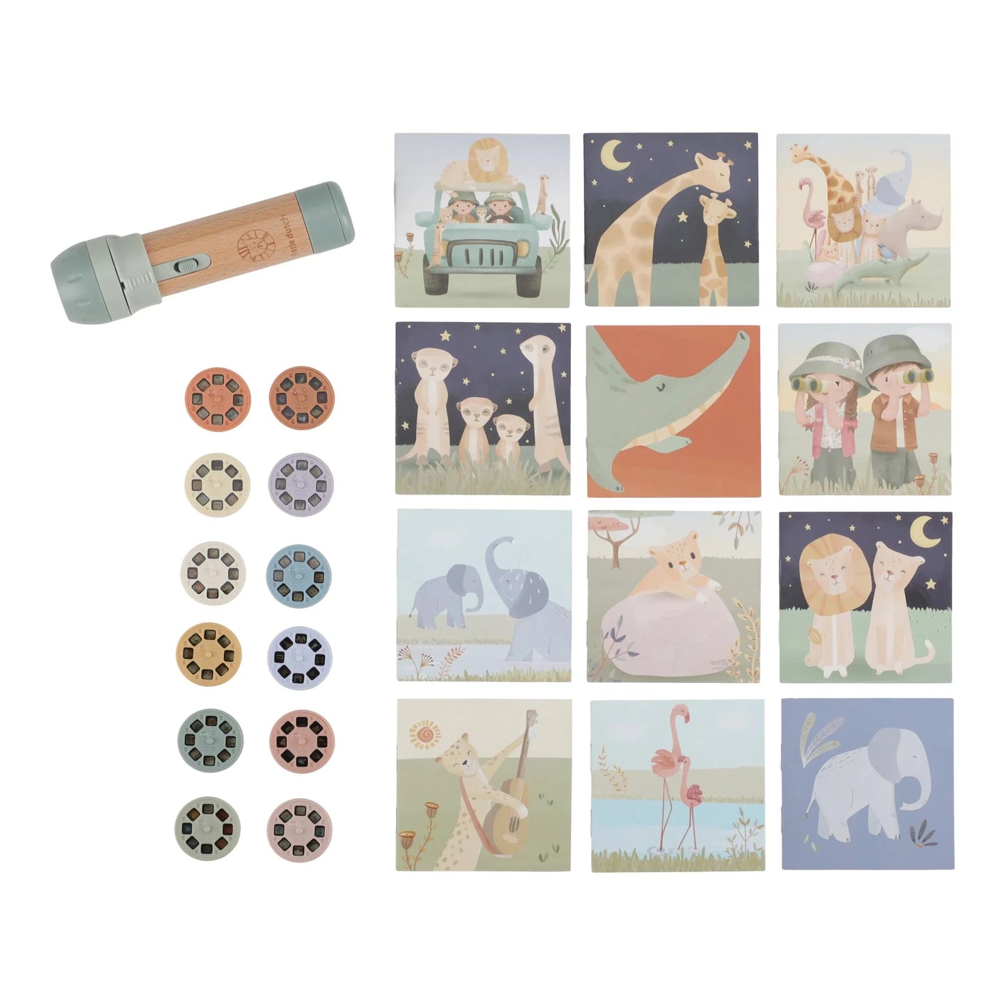 Little Dutch Story Projector Flash Light - Safari Friends
