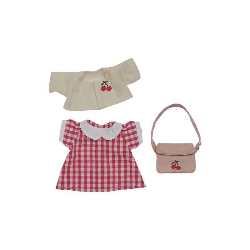 OIli Ella Dinkum Doll Outfit Set - Cherry Gingham