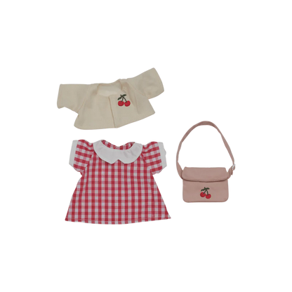 OIli Ella Dinkum Doll Outfit Set - Cherry Gingham