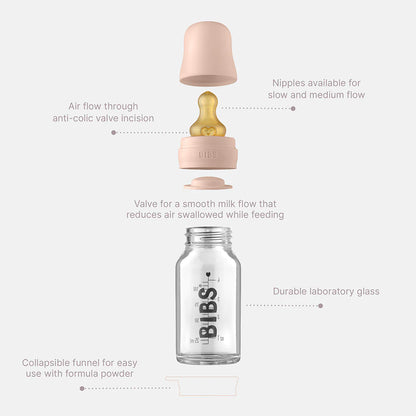 BIBS Baby Glass Bottle Complete Set 110ml - Ivory image 1