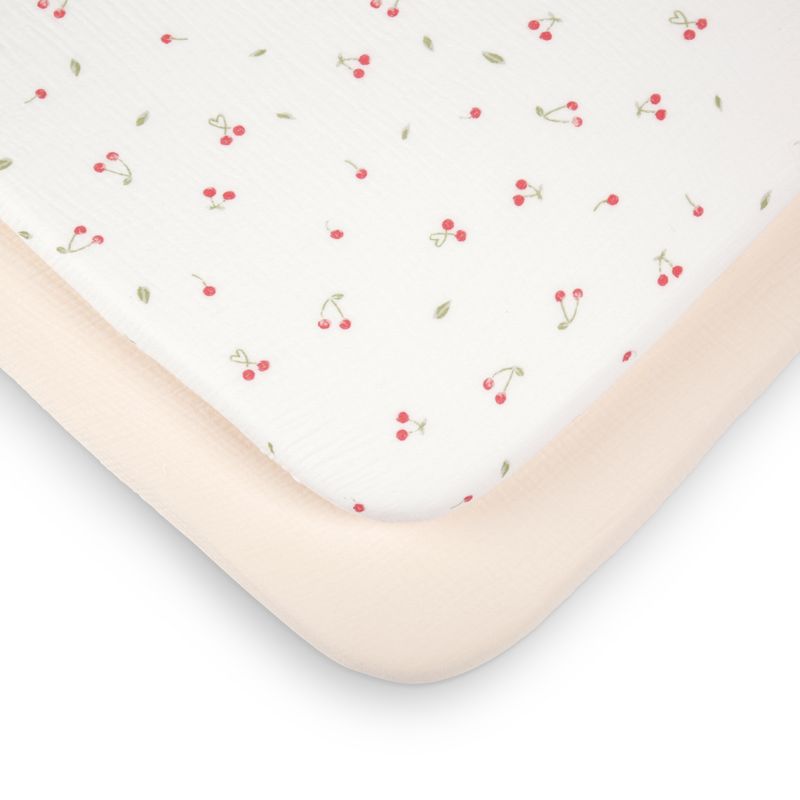 CuddleCo Universal Co-Sleeper Bedside Crib Sheets - Ditsy Cherry