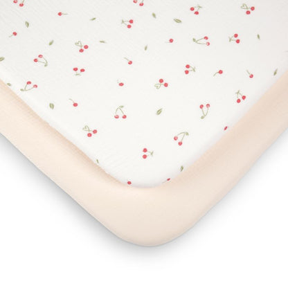 CuddleCo Universal Co-Sleeper Bedside Crib Sheets - Ditsy Cherry