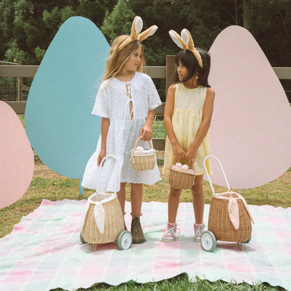 Olli Ella Rattan Bunny Luggy with Lining - Pansy image 3