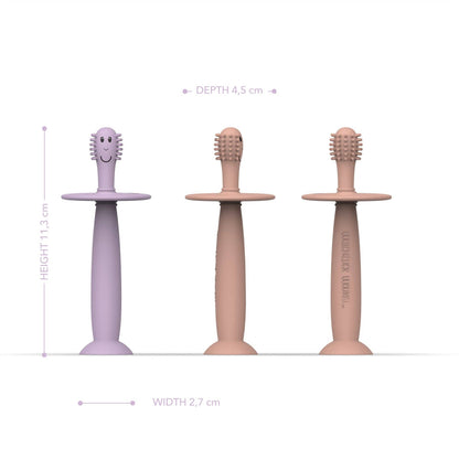 Matchstick Monkey Training Toothbrush with Stopper - Dusty Pink and Lilac