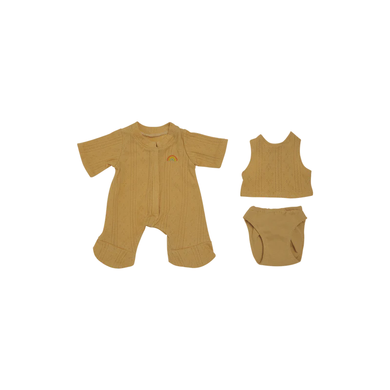 Olli Ella Dinkum Doll Pointelle PJ Set - Honey