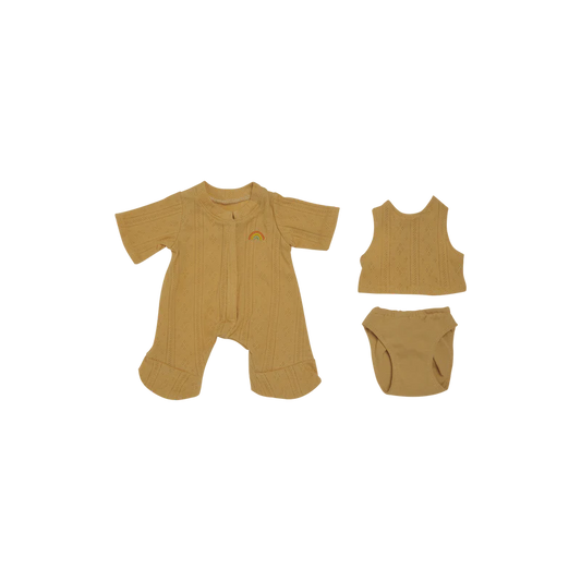Olli Ella Dinkum Doll Pointelle PJ Set - Honey