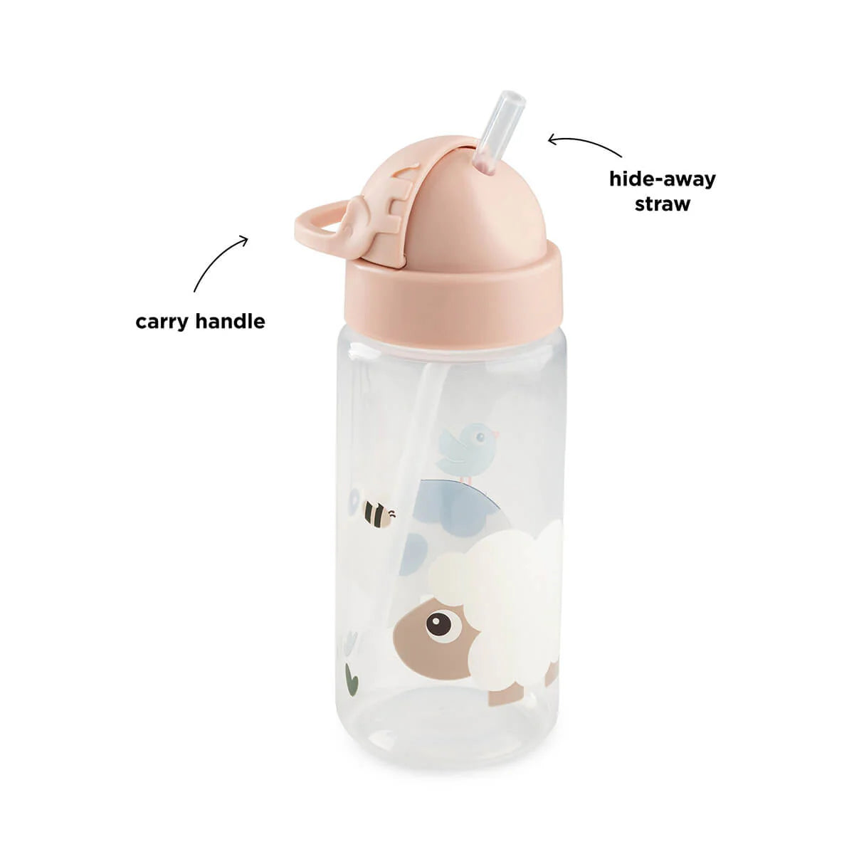 Done By Deer Straw Bottle - Tiny Farm - Powder - 350 ml