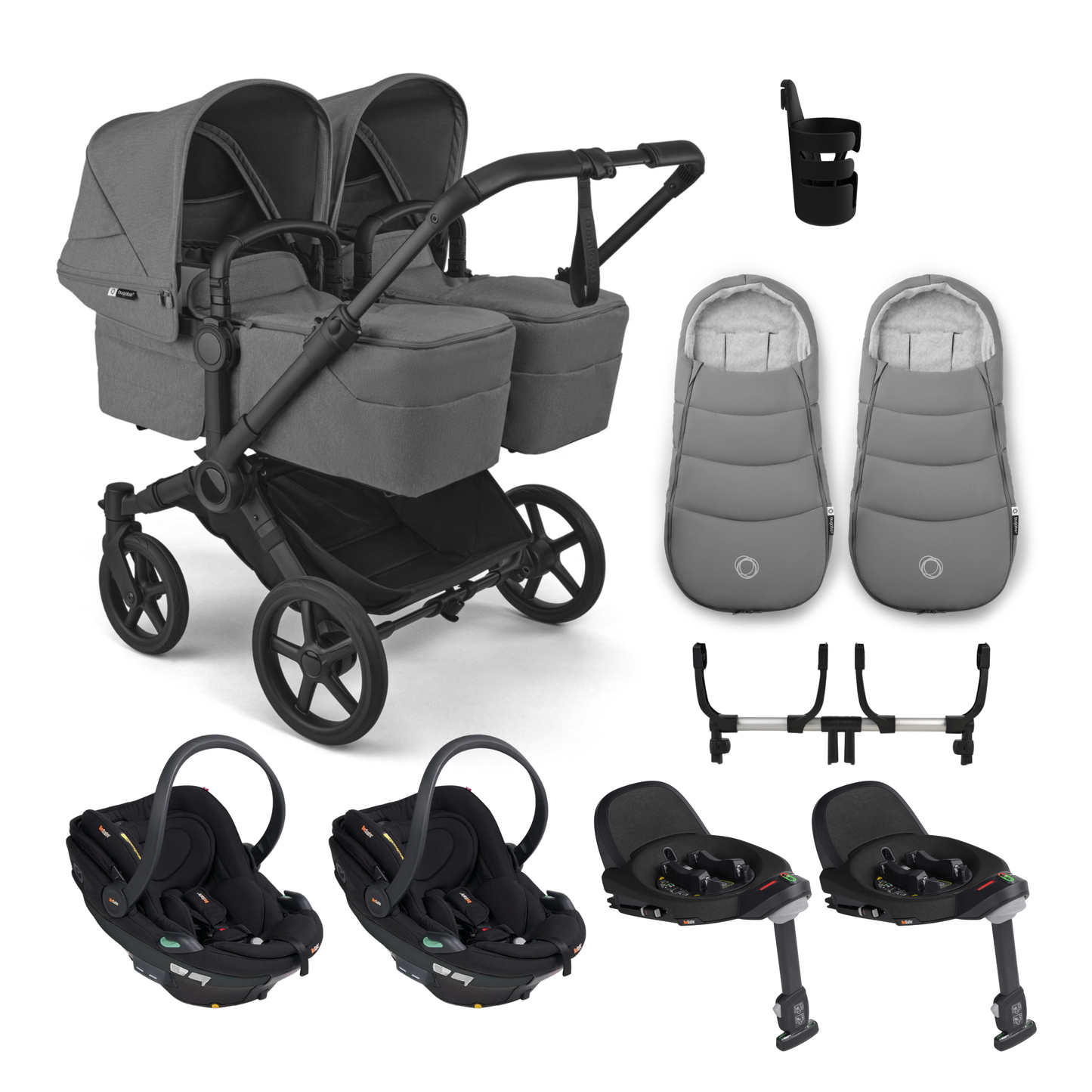 Bugaboo Donkey 6 Twin Complete Bundle with BeSafe Go Beyond 2 Travel System