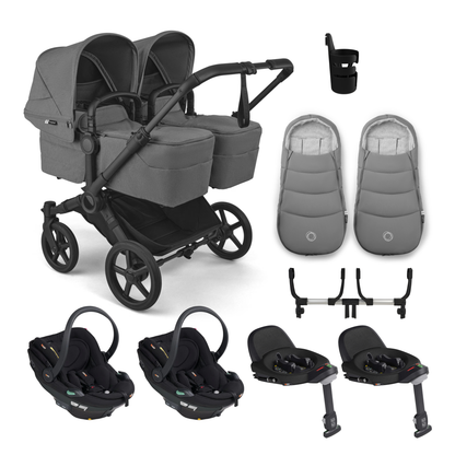 Bugaboo Donkey 6 Twin Complete Bundle with BeSafe Go Beyond 2 Travel System