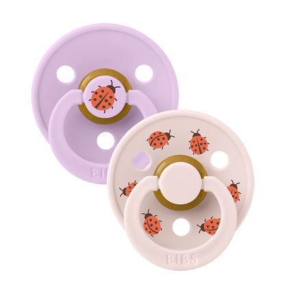 BIBS STUDIO Colour Dummies 2 Pack Ladybug - Violet Sky/Petal