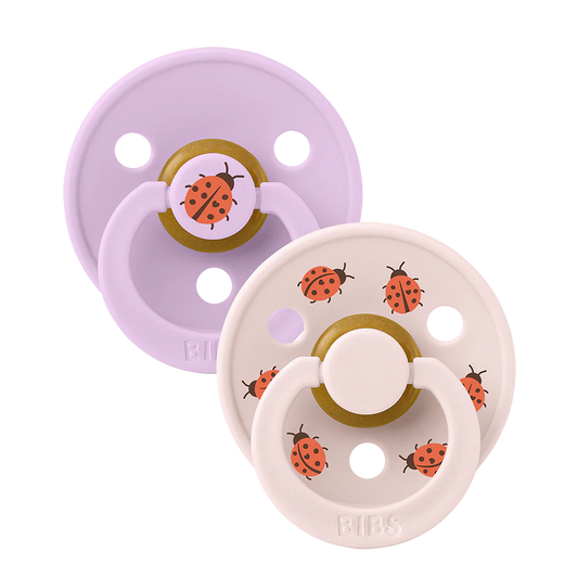 BIBS STUDIO Colour Dummies 2 Pack Ladybug - Violet Sky/Petal
