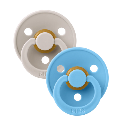 BIBS Colour Pacifier 2 Pack Latex - Mushroom/Breeze