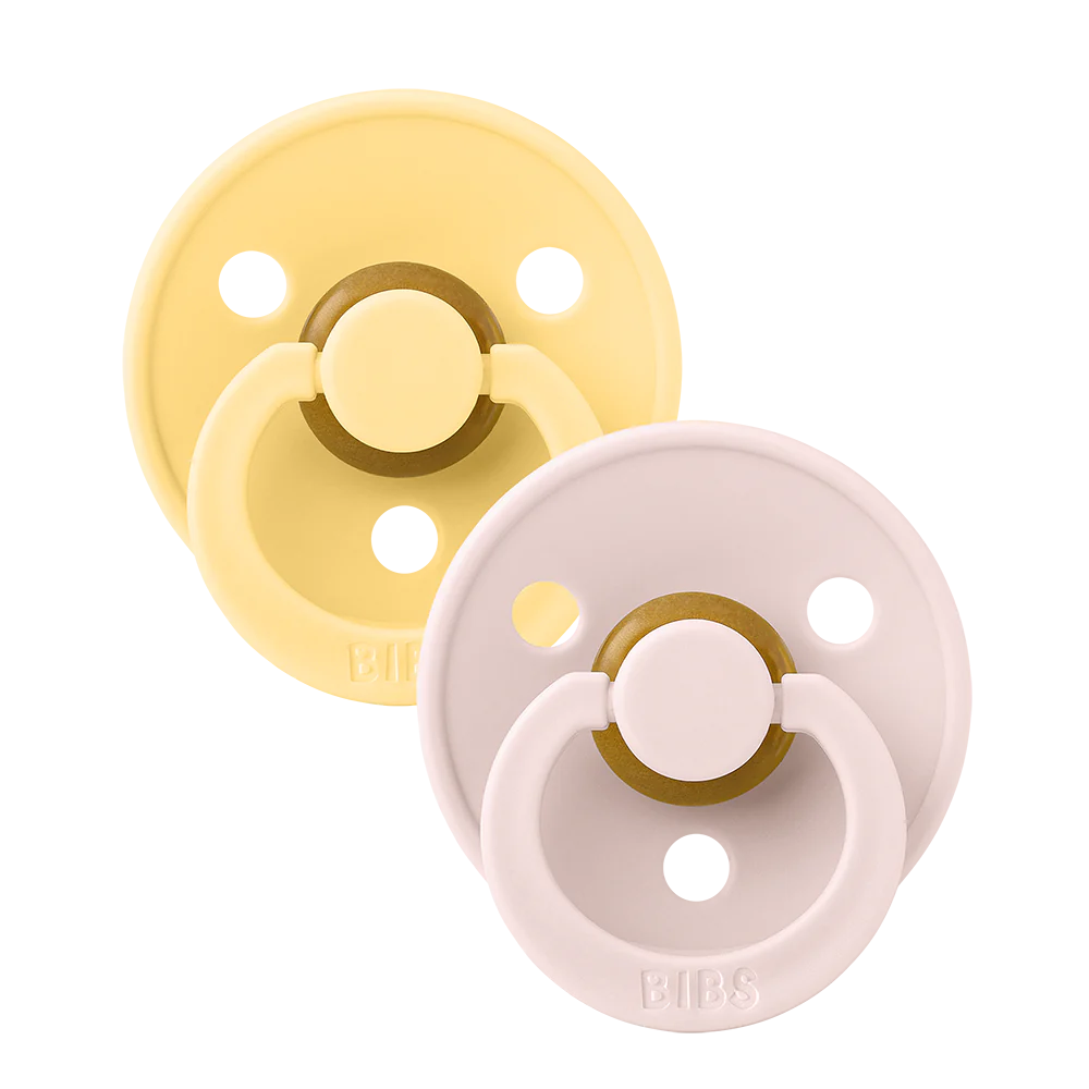 BIBS Colour Pacifier 2 Pack Latex - Pale Butter/Petal