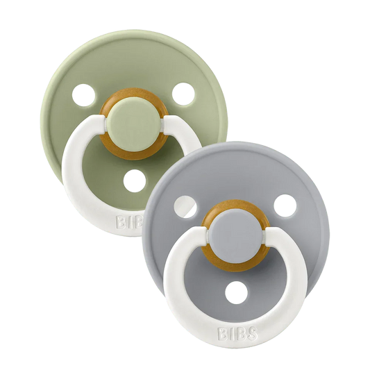 BIBS Colour GLOW 2 Pack Dummies - Sage & Cloud