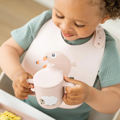 Done By Deer Silicone Spout Cup 2-handle - Tiny Farm - Powder
