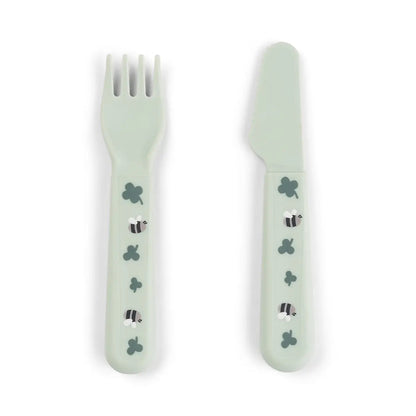Done By Deer Foodie Dinner Set with Suction - Tiny Farm Green