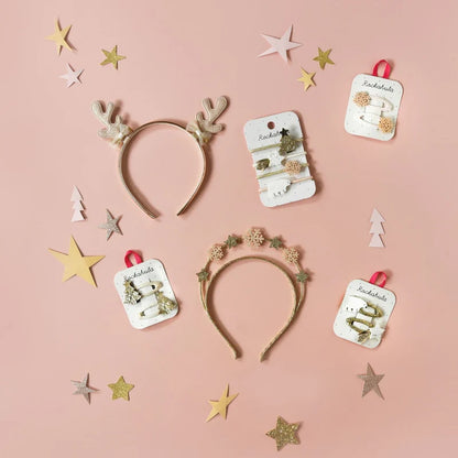 Rockahula Golden Reindeer Christmas Headband