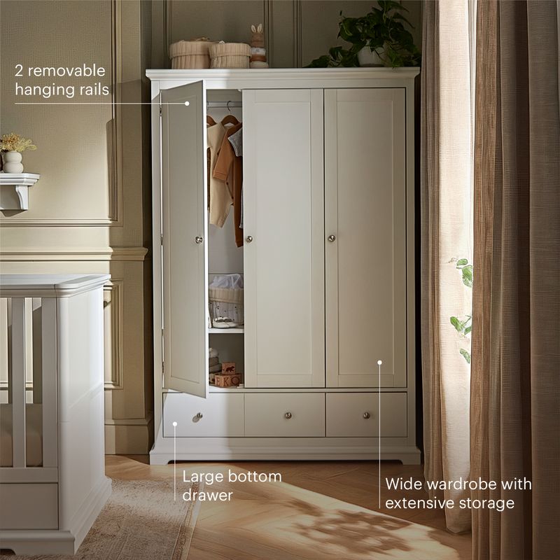 CuddleCo Beaumont Grand 3 Piece Nursery Furniture Set - White