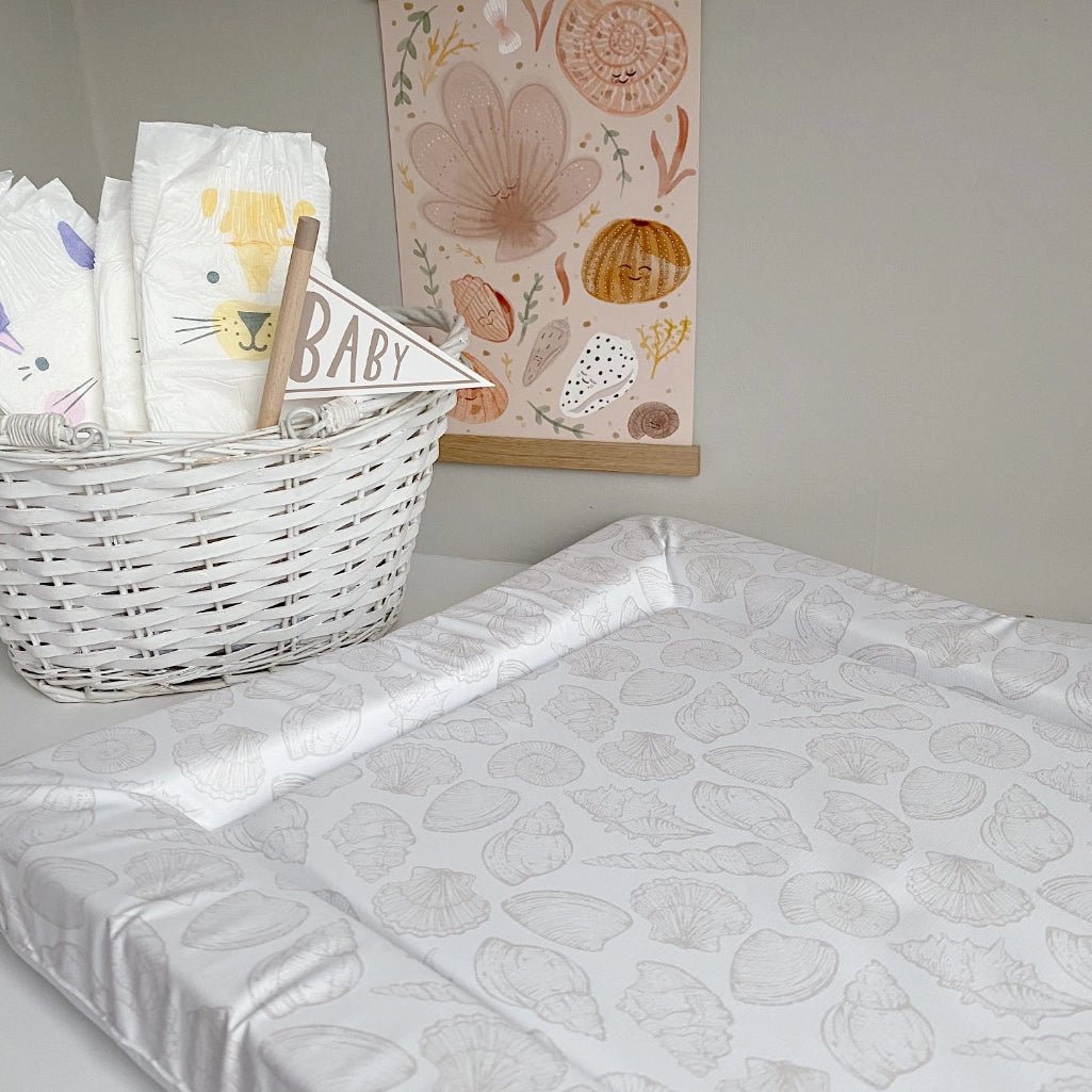 Bobbin and Bumble Baby Changing Mat - Seashell