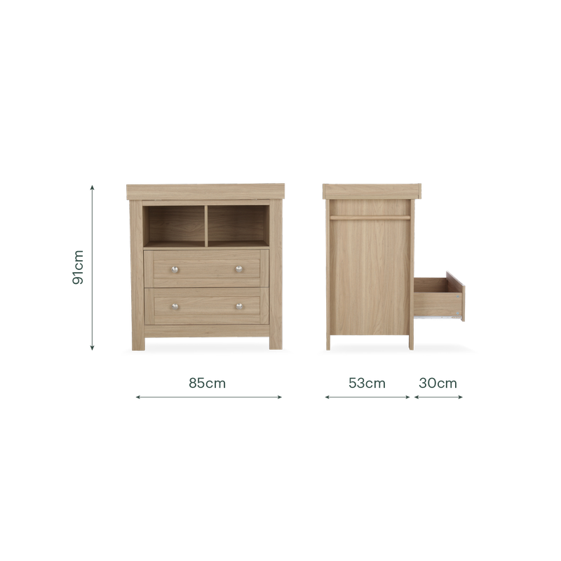 CuddleCo Burford 2 Piece Nursery Furniture Set - Oak