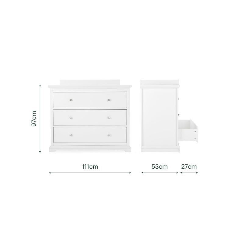 CuddleCo Beaumont Grand 3 Piece Nursery Furniture Set - White