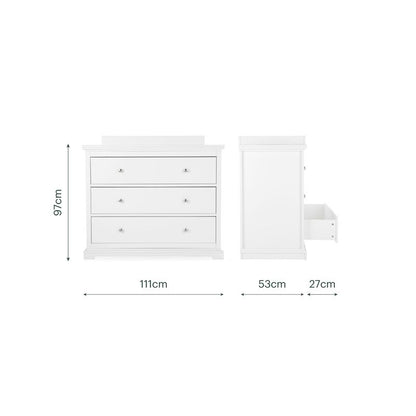 CuddleCo Beaumont Grand 3 Piece Nursery Furniture Set - White