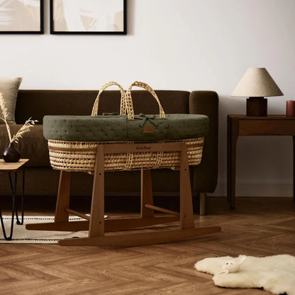The Little Green Sheep Organic Dimple Moses Basket & Mattress